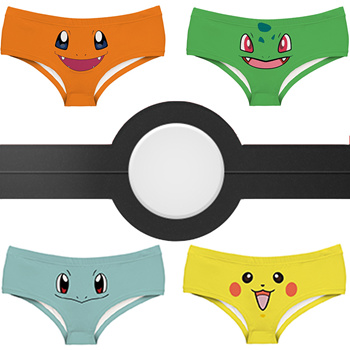 Qoo10 - Pokemon Pikachu Charmander Squirtle Bulbasaur Print Underwear For  Wome : Lingerie & Sleep