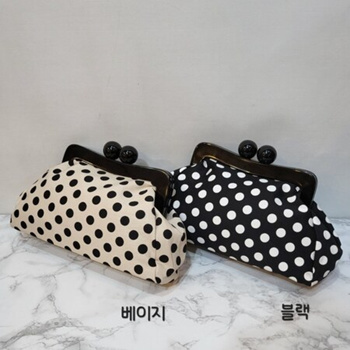 Black and white sales polka dot clutch bag