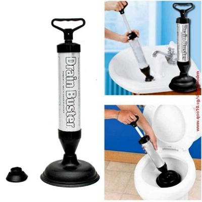 Powerful Toilet Bath Tub Shower Sink Drain Clog Suction Buster Plunger Remover Dredge Tool