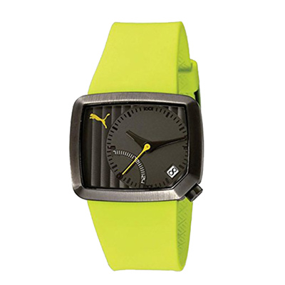 puma yellow analog watch