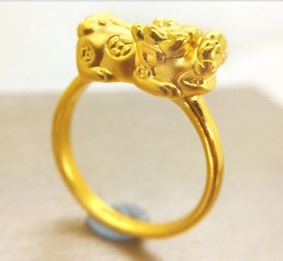 Qoo10 - Pure 999 Gold PIxiu Wealth Ring on sale now/limited stock only ...