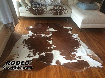 Qoo10 Pure Brown White Superior High Quality Cowhides Rug Large
