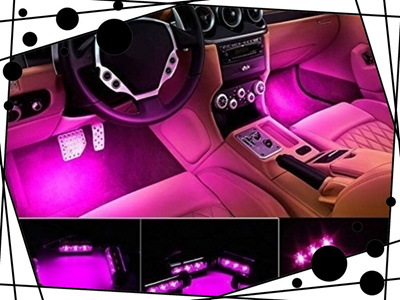 Purple Interior Decorative Car Glow Lights Atmospheric Design