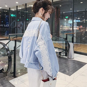 Qoo10 - PY Womens Lace Denim Short Jacket Daily Casual Outer Daily