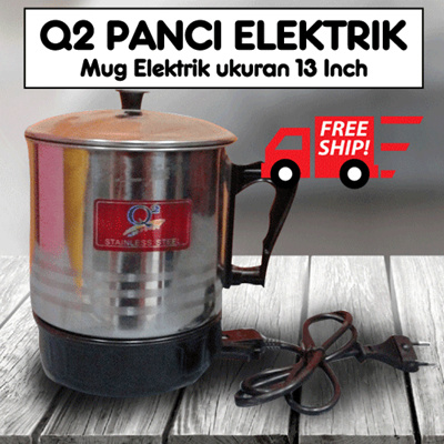 Qoo10 - Q2 Panci Elektrik /Mug Elektrik Ukuran 13 Inch 