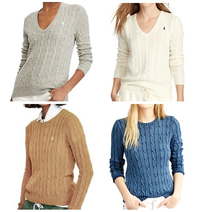 Ralph LaurenPolo Ralph Lauren Women Cable Knit Sweater / Women V-neck Knit  / Polo Sweater