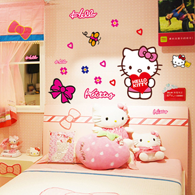 Removable Wall Stickers Stickers Wallpaper Hello Kitty Kt Hello Kitty Warm Bedroom Living Room Bed