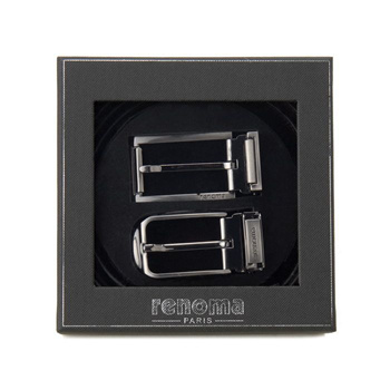 Qoo10 - renoma Lenoma Belt Gift Set Cowhide 2 Buckle Reversible Belt Set  001 B : Accessories