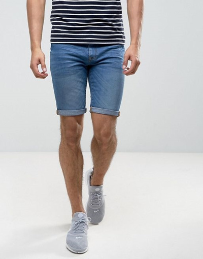 skinny fit denim shorts