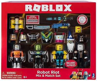 Roblox Robot Riot 4 Figure Pack Mix Match Set Virtual Item Code Brand New - bra roblox