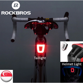 Qoo10 RockBros light bicycle helmet light taillight rear light