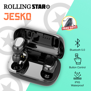 Qoo10 JESKO Waterproof True Wireless Earbuds With Mic Bluetooth