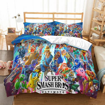 Qoo10 Sale Cartoon Mario Bedding Set 3d Print Super Smash Bros