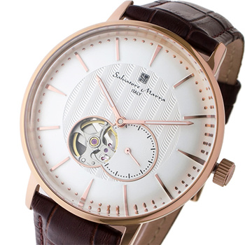 [US$107.50]Salvatore Mara SALVATORE MARRA Automatic Mens Watch SM17114-PGWH  White / Pink Gold