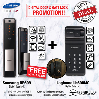 Samsung Digital Locksamsung Shp Dp609 Digital Door Lock Loghome Lh600mg Digital Gate Lock Bundle Free Installation