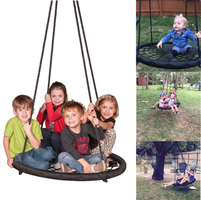 Segawe 40 Round Tree Swing Net Platform Pe Rope Thrill Kids Patio Backyard 600lbs