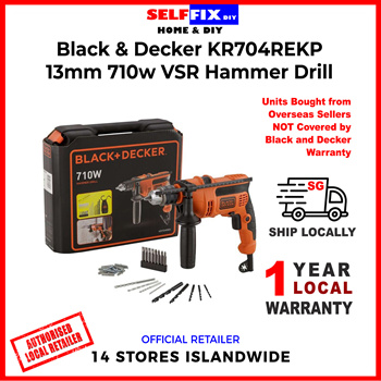 BLACK & DECKER KR704REK Hammer Drill Kit Box 710w