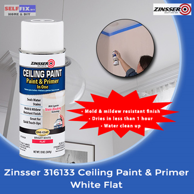 Selffix Coupon Zinsser 316133 Ceiling Paint And Primer White Flat 13oz Covers Up To 15 Sq Ft