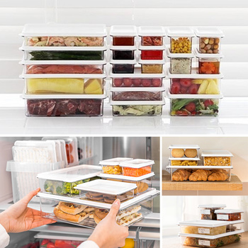 Pure Future 10 Pcs Refrigerator Organizer Bins with Lids, BPA-Free