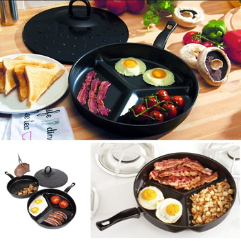 Master Pan Divided Frying Pan for All-in-One Cooked Breakfast