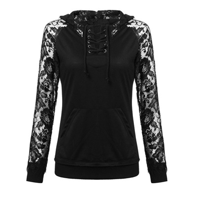 lace hoodie women's