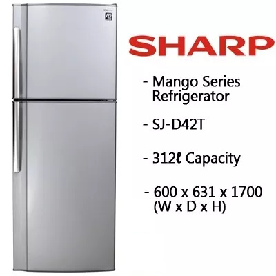 Qoo10 - SHARP 2 Door Fridge 312L Fridge SJD42TSL * 1 Year ...