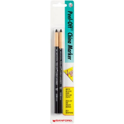 Sharpie Peel Off China Markers Black 2 Count