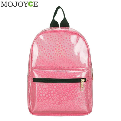 pink shiny backpack