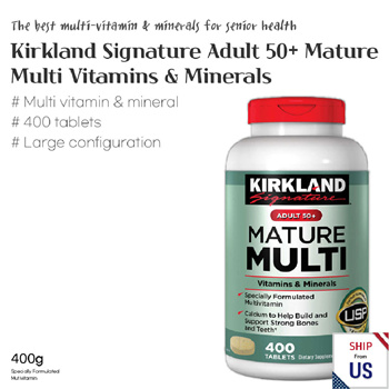 Kirkland Signature Adult 50+ Mature Multi Vitamins & Minerals, 400 Tablets  (Pack of 3)
