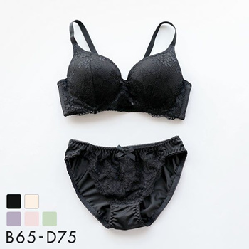 Qoo10 - Bra & Panty Set All Lace High-Sides Design (Sizes B-D)(B40910500) :  Underwear/Socks