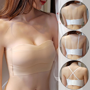 Women Sexy Strapless Push Up Bra Front Closure Bralette Invisible