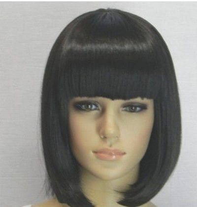 short black cosplay wig