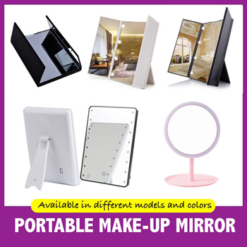 portable mirror with lights