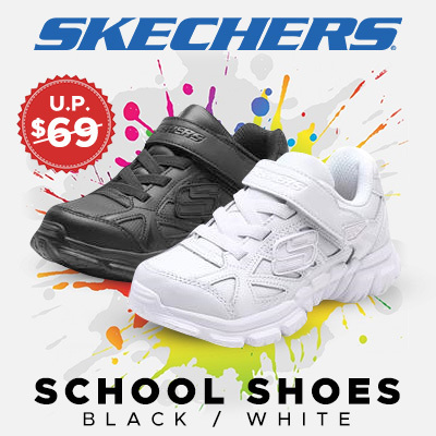 skechers white school shoes