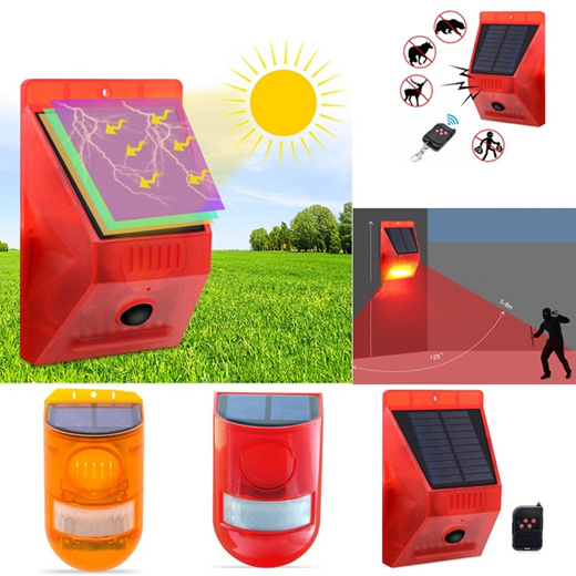 Wish Solar Alarm Lamp Remote Control Security Alarm Motion Sensor Alarm Sir Furniture 4823