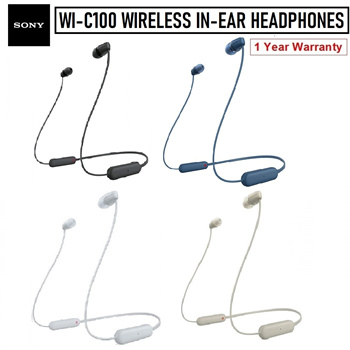 Bluetooth Headset Qoo10 ... - WI-C100 Mobile : Earphones Wireless Sony Headphones Neckband