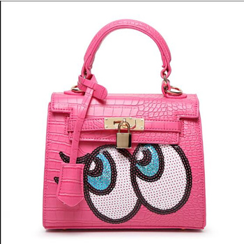 Qoo10 South Korean female bag playnomore spoof Kelly SpongeBob big eyes sequ. Bag Wallet