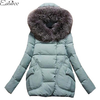 womens padded coat with fur hood