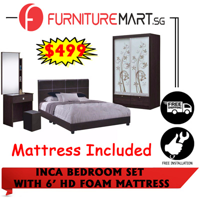 Special Promotioninca Bedroom Set With 6 Inch Hd Foam Mattress