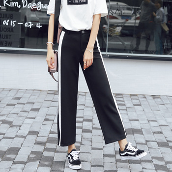 White slit wide-leg pants for women in autumn and autumn new style