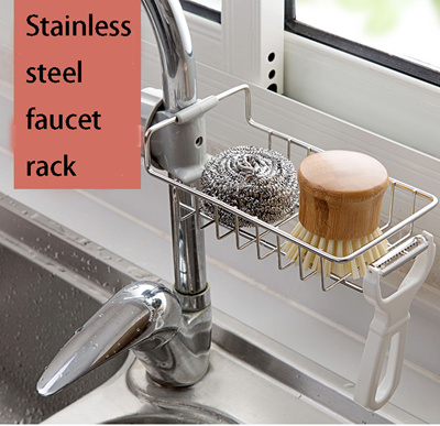 Stainless Steel Faucet Sink stainless steel rack faucet kitchen storage rack punch free sink