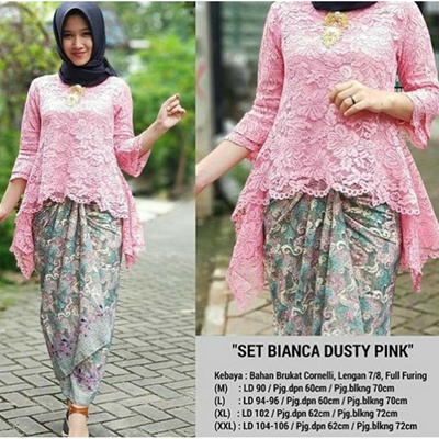 Qoo10 Stelan Kebaya  Brukat Intan dan Rok  Lilit  Maxi 