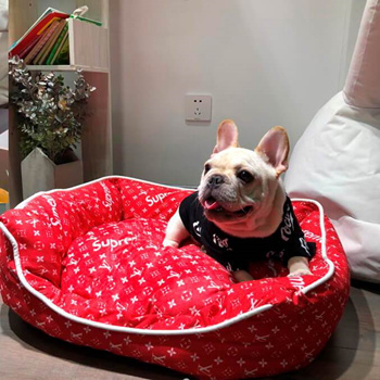 Qoo10 - Supreme x LV Luxury Designer Pet Bed for Dogs and Cats