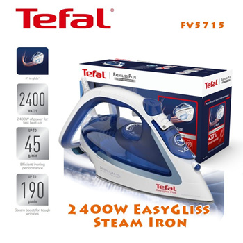Tefal Steam Iron Easy Gliss 2 FV5715 - 2 YEARS WARRANTY