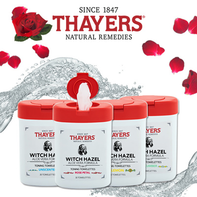[FREE SHIPPING] Thayers Witch Hazel Towelettes - Rose Petal / Lemon / Cucumber / Unscented