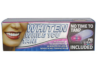 Teeth whitening strips in tanning bed