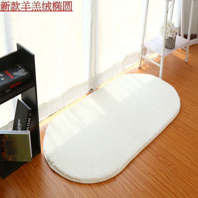 Thickened Small Bed Room Home Carpet White Fluffy Bedroom Bedside Window Oval Mat Custom Shop