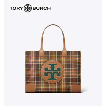 Tory burch outlet ella plaid tote