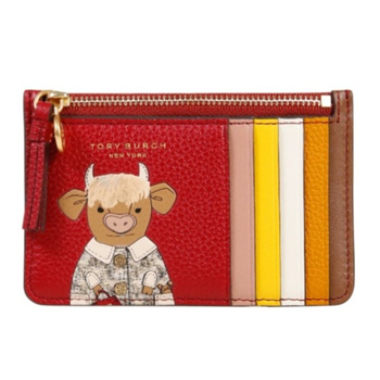Qoo10 - TORY BURCH OZZIE THE OX TOP-ZIP CARD CASE 77162☆100% AUTHENTIC☆ :  Bag & Wallet