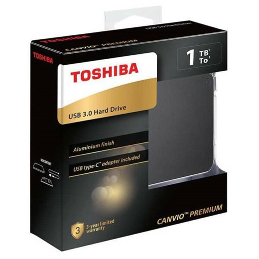 Qoo Toshiba Canvio Premium Usb Portable Hard Drive With Type C